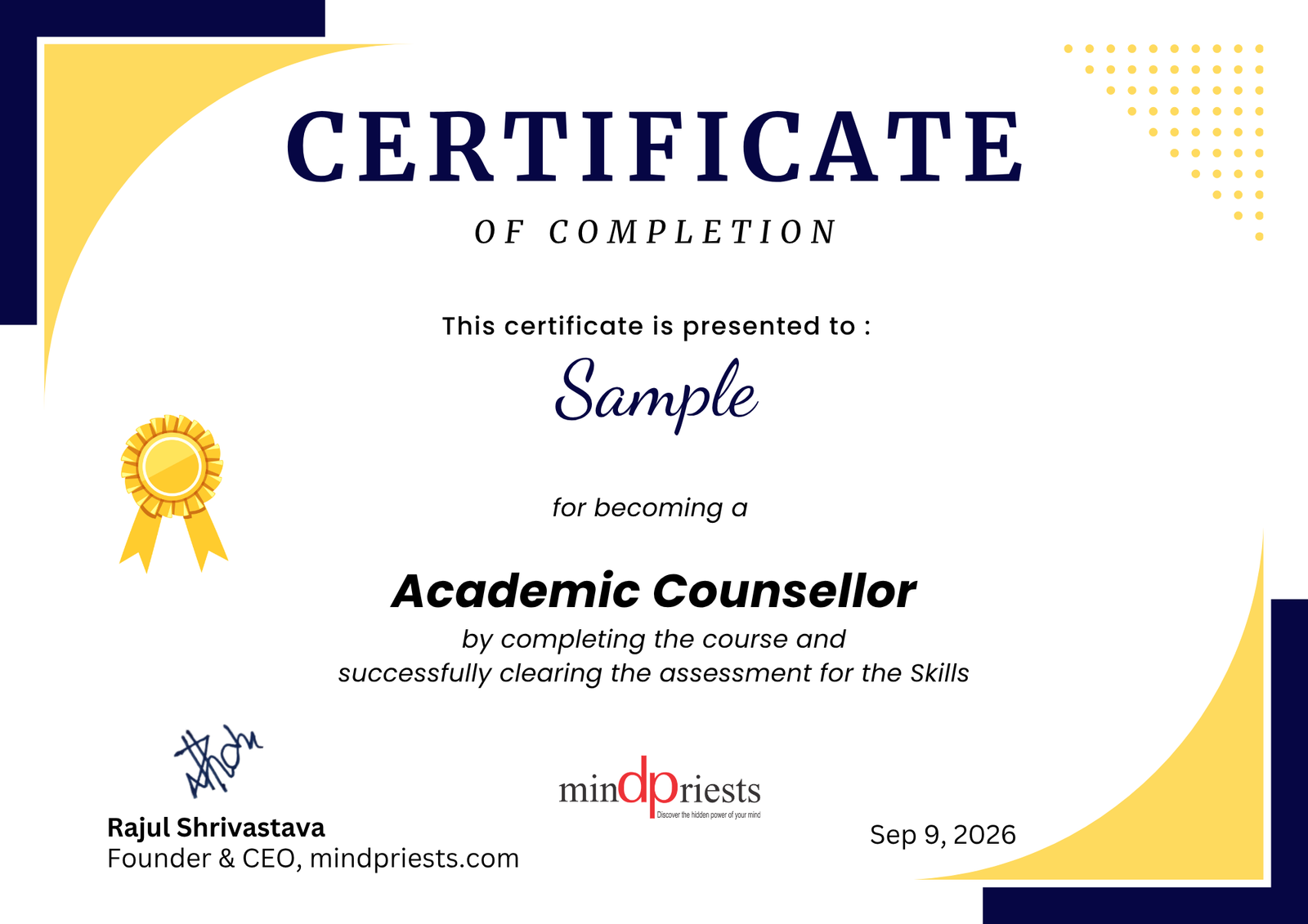 Mindpriests certification 2